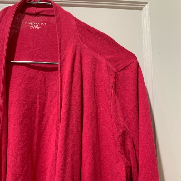 3/$35 Charter club 1X pink knit open cardigan top - Picture 6 of 7